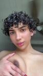 1boy alex_fox black_hair breast_grab breasts fake_nails femboy feminine grabbing_breasts lipstick long_hair looking_at viewer makeup male male_focus male_only male_solo nipples nude rubbing_breasts small_breasts solo sound squeezing_breasts topless trap webm
