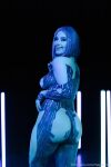 blue_hair blue_skin body_paint cortana cosplay halo_(game) halo_(series) meg_turney
