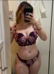 bathroom bra breasts cleavage large_breasts mirror_selfie underwear v