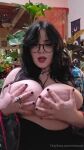 1girl black_hair black_nails breast_squeeze breasts dirty_talk female female_only glasses huge_breasts long_hair misscxxt nipples onlyfans solo solo_female sound tagme webm
