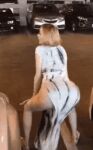 blonde_hair car dress gif side_slit twerking