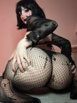 1girl female female_only fishnets goth huge_ass looking_at_viewer looking_back pawg rynkerbelle solo