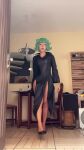 1girl animated ass audible_music black_dress brazilian_(nationality) cosplay dancing dress female_focus green_hair indoors interior music nerokosplayer one-punch_man photo_(medium) solo sound tagme tatsumaki tatsumaki_(cosplay) video webm