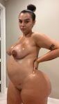 big_ass kyley_lynn phat_ass pregnant shower tatto thick_thighs wide_hips